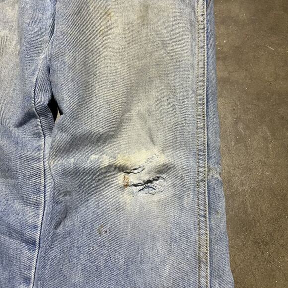 Vintage 70s Graffiti Blue Straight Leg Jeans 25x28 - Picture 2 of 4